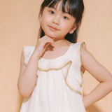 Chloé Cream Cotton Sleeveless Top with Stitched Neckline Detail